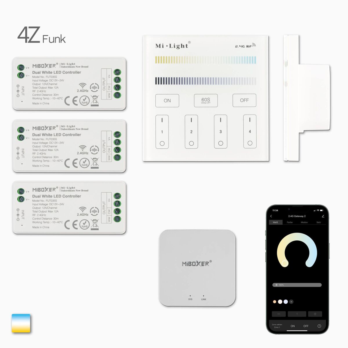 Funk und Wifi Steuerung für dualweiße CCT LED Stre, 123,98 €