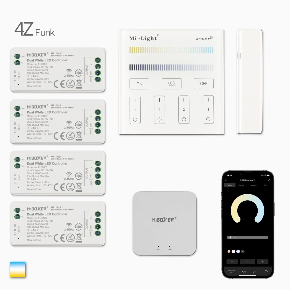 Wand- und Wifisteuerung von dualweißen CCT LED Str, 141,98 €