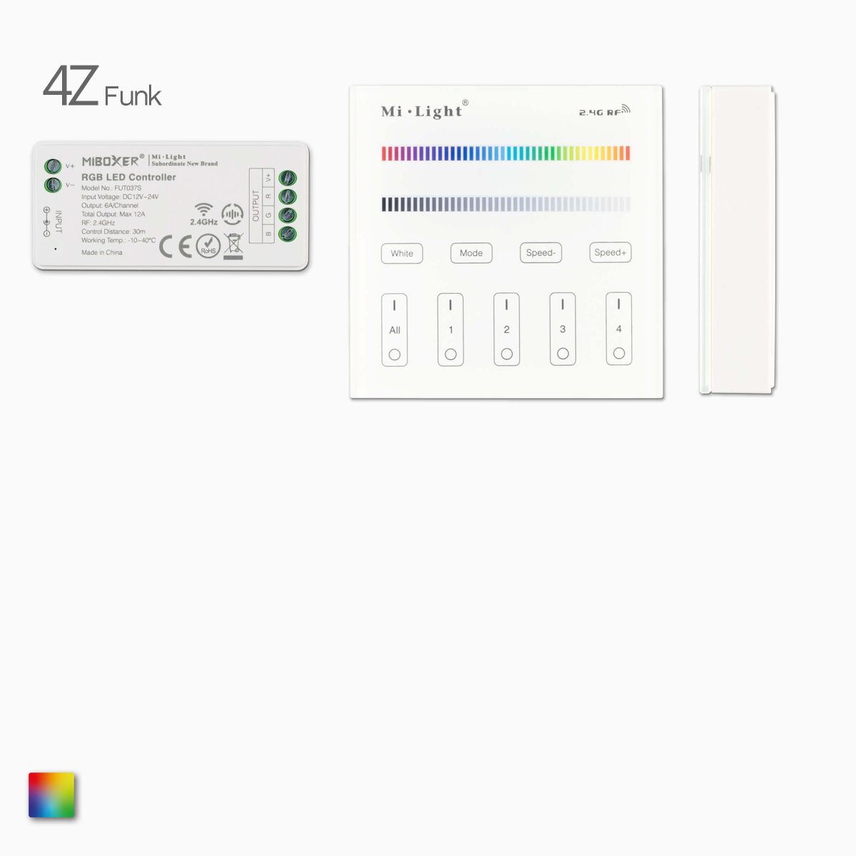Funk Wandcontroller und 1 RGB LED Funk Empfänger, 47,99 €