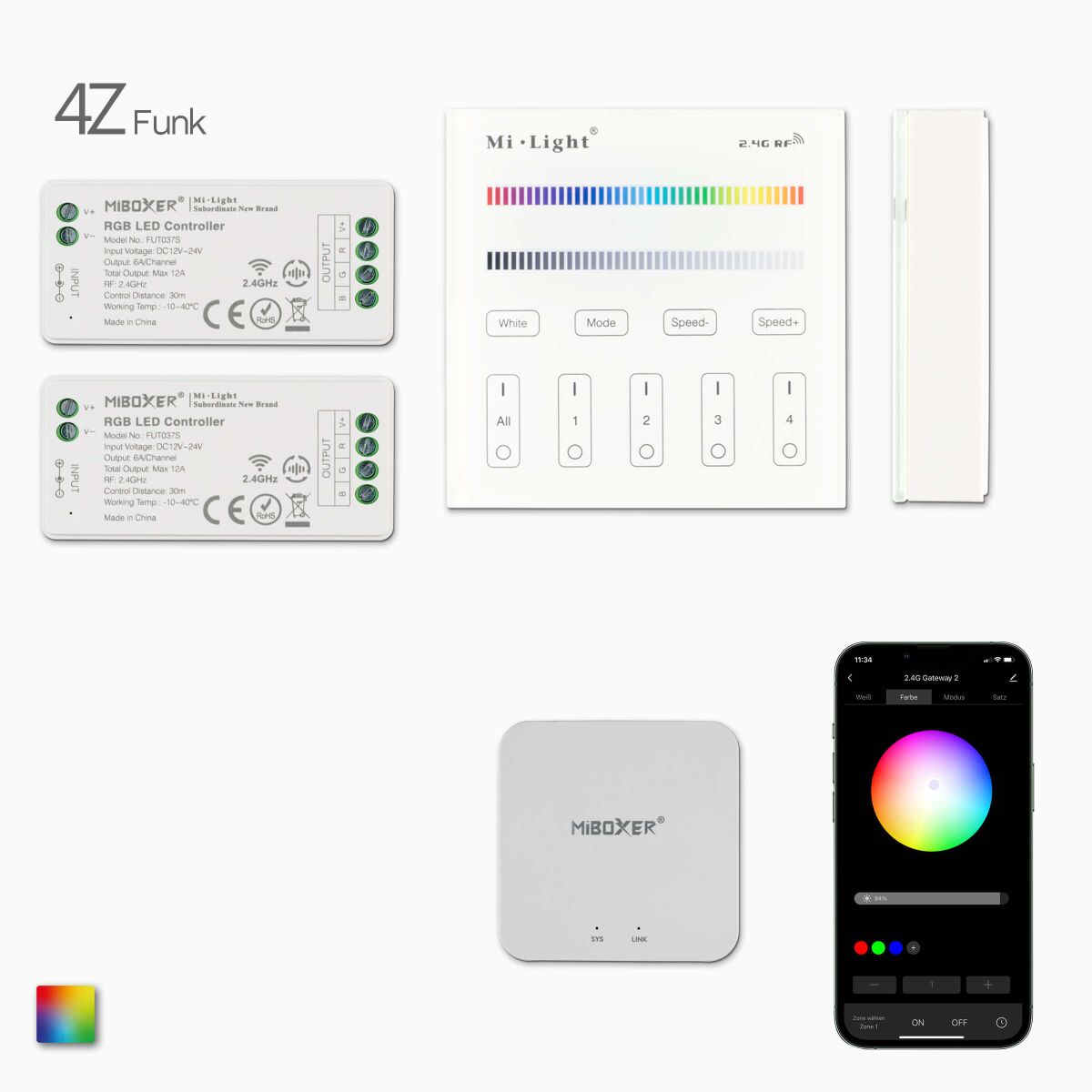 Wandsteuerung und Wifi Modul und 2 RGB LED Control, 105,98 €