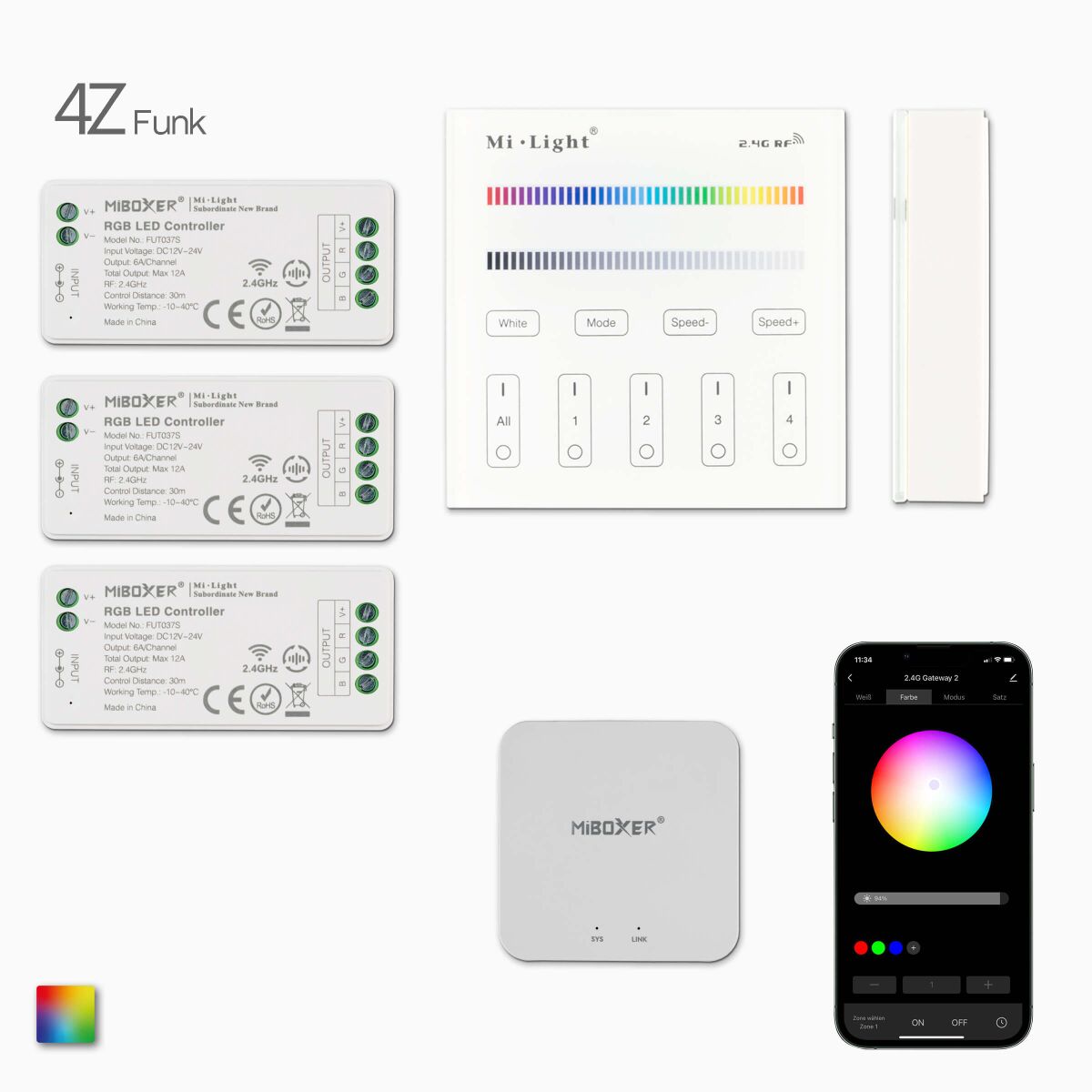 Wandsteuerung und Wifi Modul und 3 RGB LED Control, 123,98 €