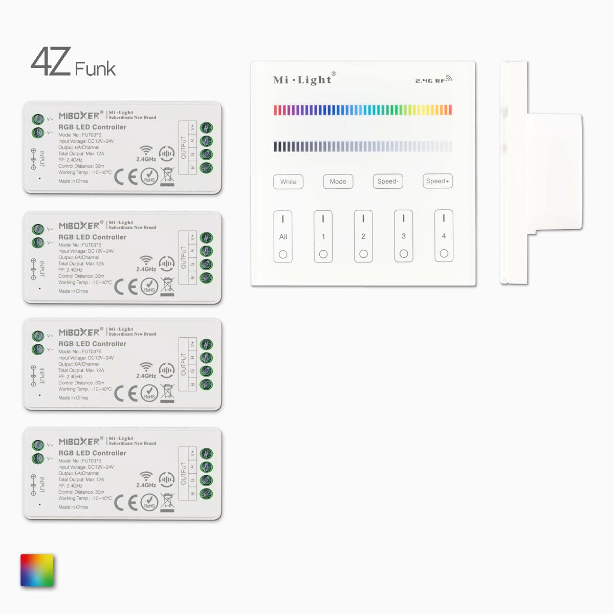 Funk Wandcontroller und 4 Empfänger für RGB LED St, 101,99 €