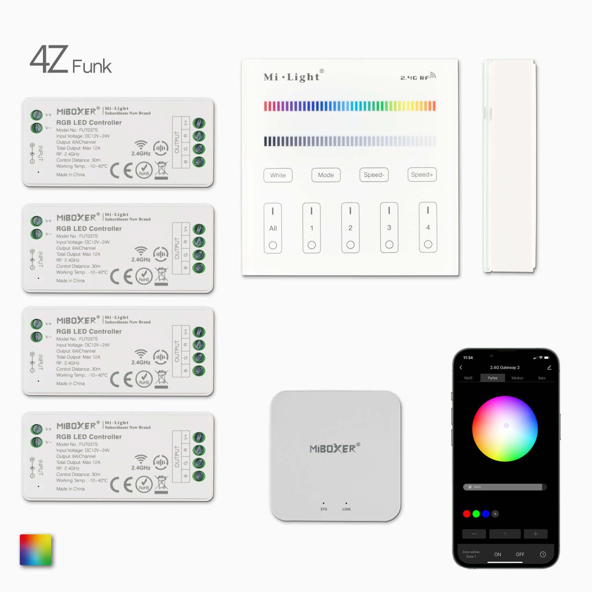 Wandsteuerung und Wifi Modul und 4 RGB LED Control, 141,98 €