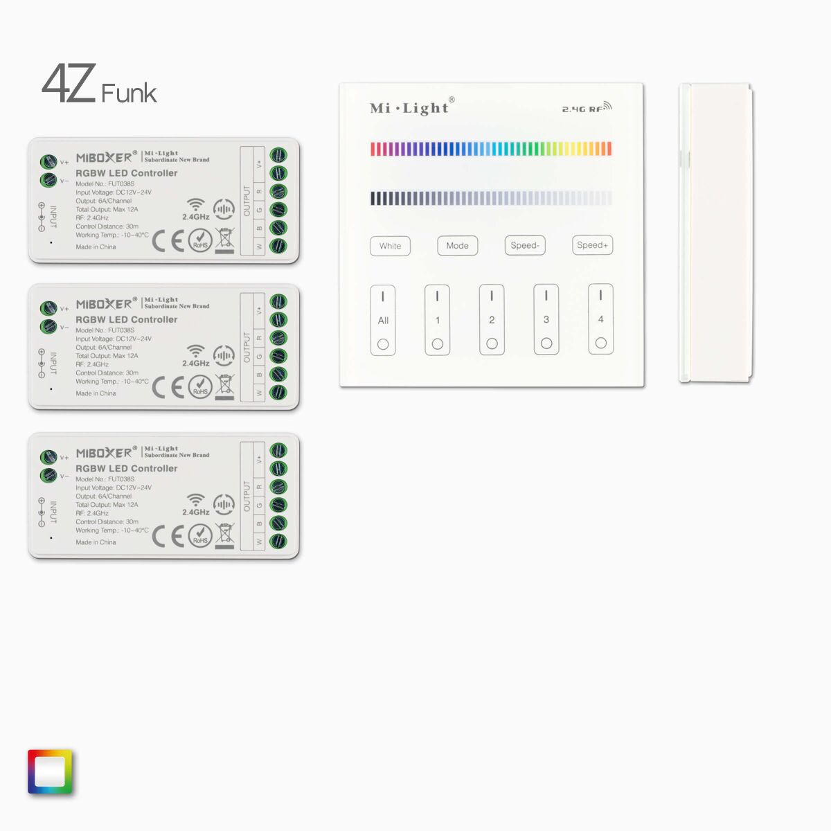 3 RGBW LED Funk-Controller und Funk Wandcontroller, 83,99 €