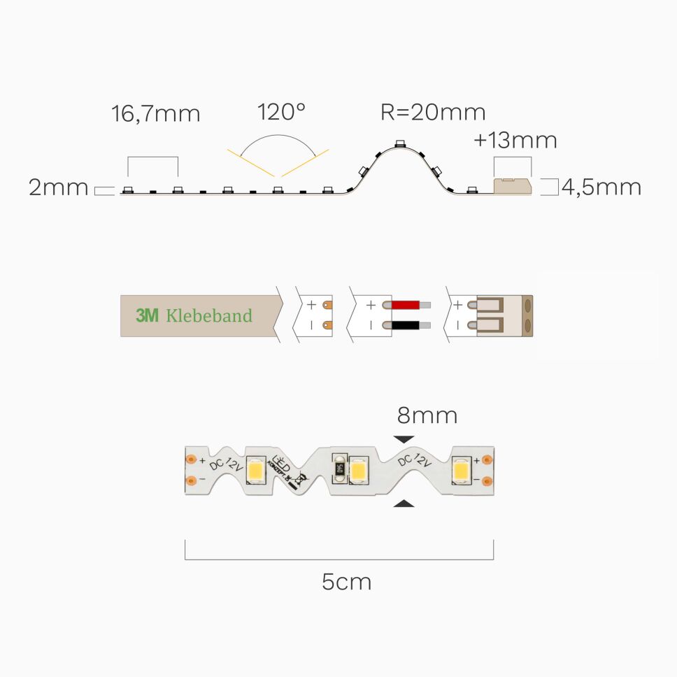LED Strip 12V mit extrem flexibler Leiterplatte, 2, 44,40 €