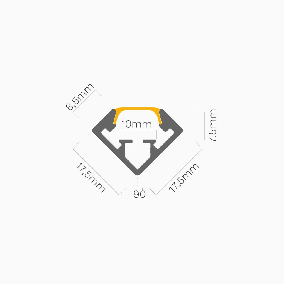 LED Alu Leiste mit 45 Grad Abstrahlwinkel, opal, 1, 20,93 €