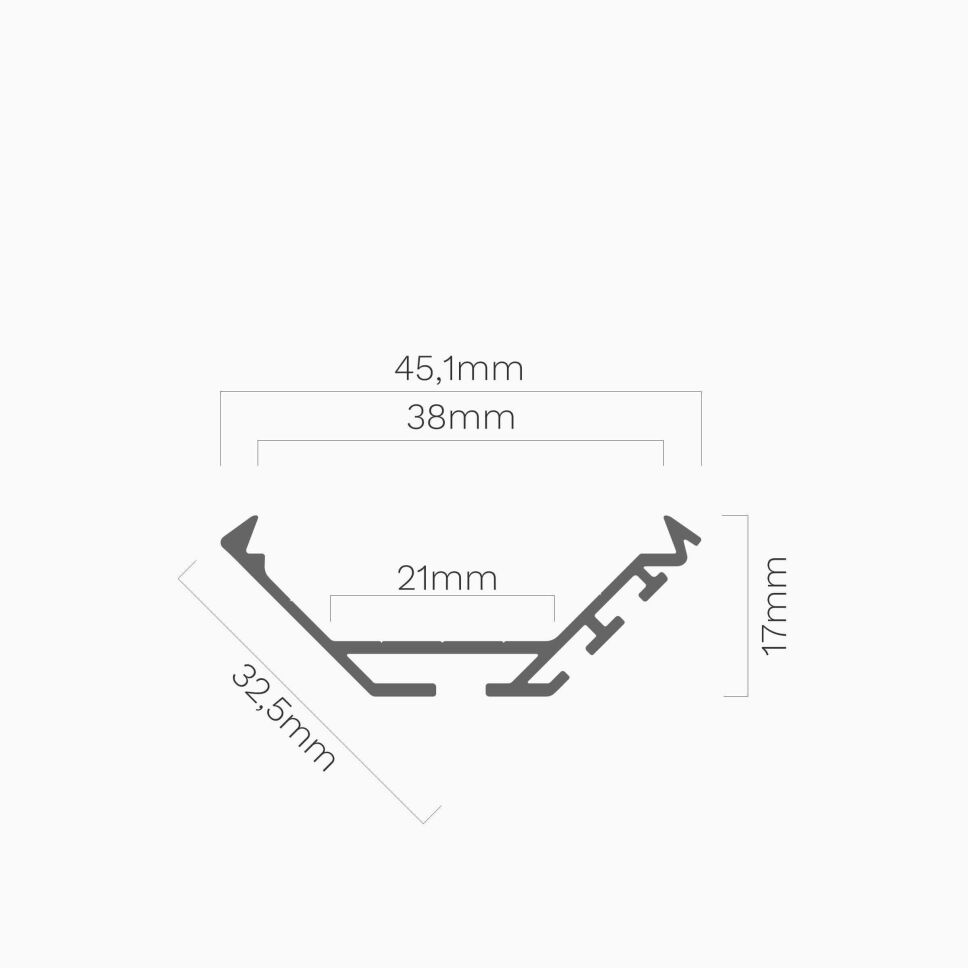 LED Alu Profil KOPRO eloxiert, 150cm ohne Abdeckun, 21,00 €