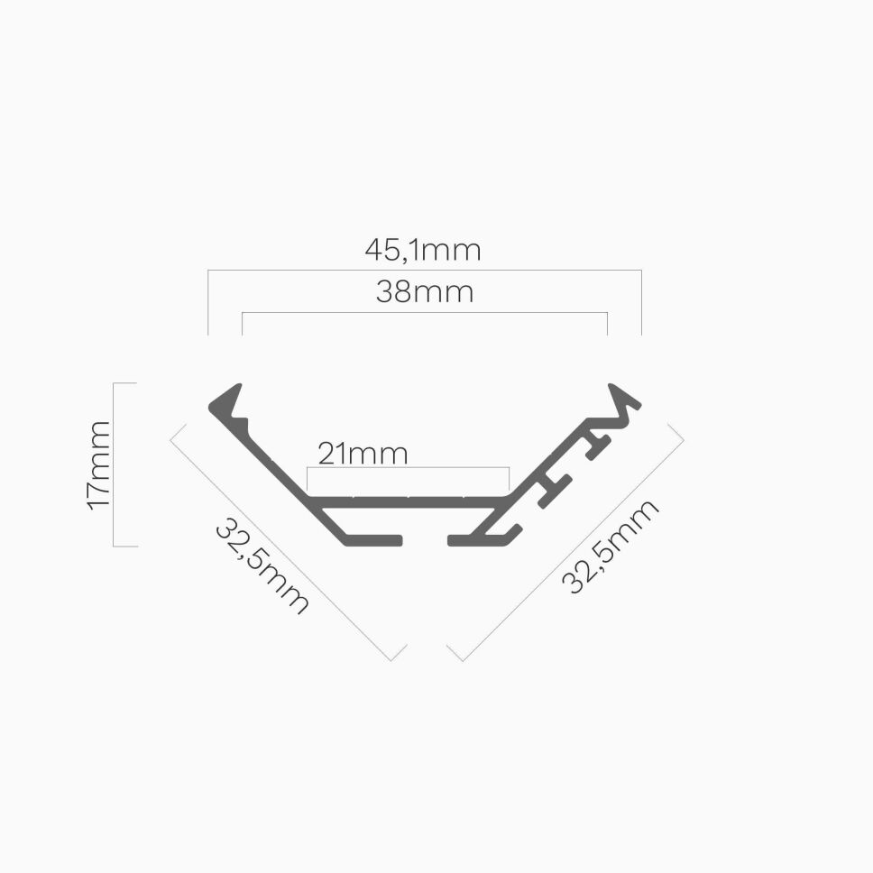 LED Alu Profil KOPRO eloxiert, 250cm ohne Abdeckun, 35,00 €