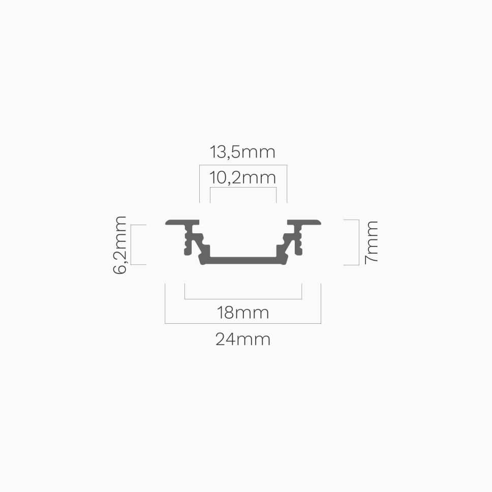 200cm langes Einlassprofil für LED Streifen in wei, 25,50 €