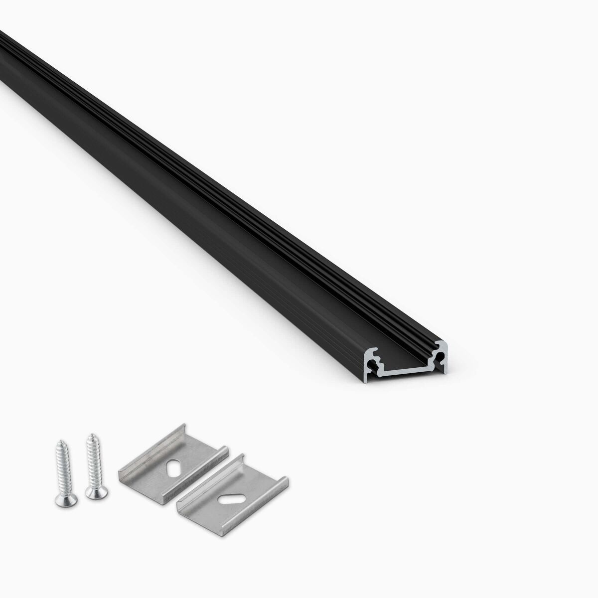 LED Aufputzprofil N in schwarz mit Montagezubehör,, 19,25 €