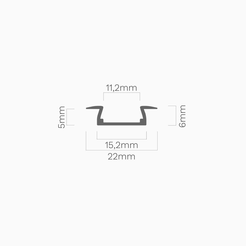LED Alu Profil FK eloxiert, 200cm ohne Abdeckung, 20,00 €