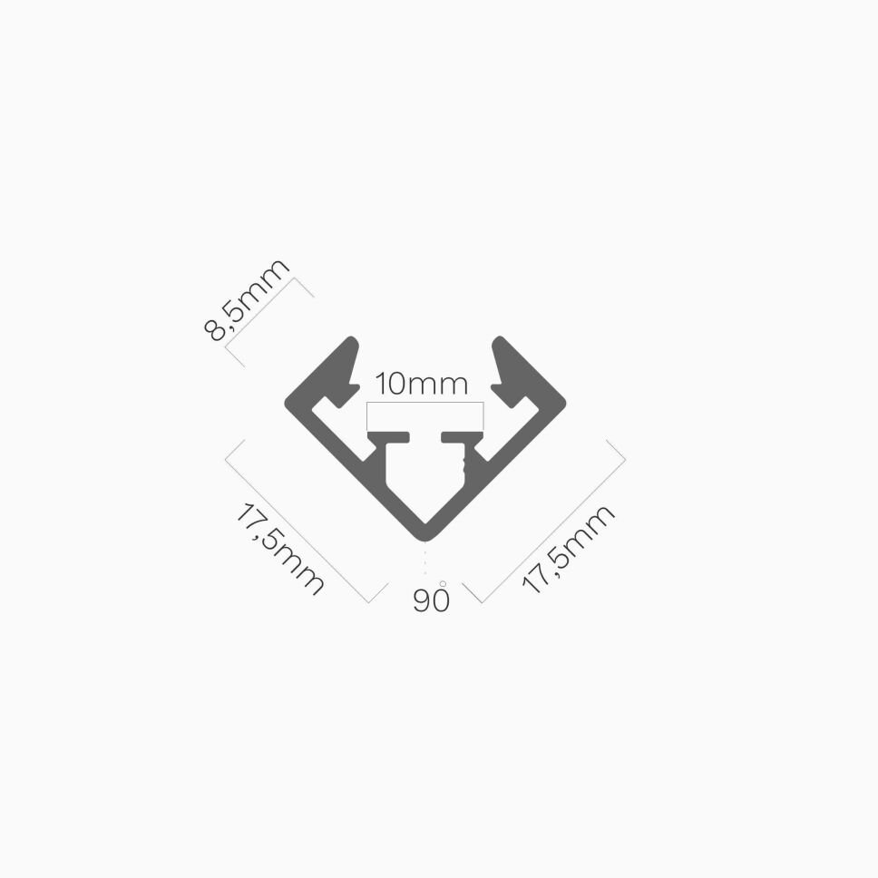 250cm langes LED Alu Schräg-Profil eloxierte Oberf, 23,63 €