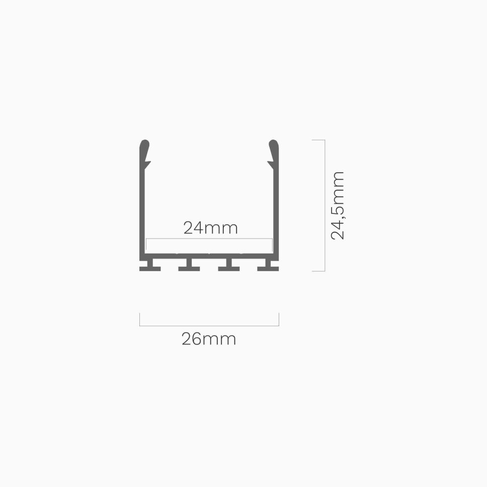LED Alu Profil LIPOD mit Platz für 2 LED Streifen,, 45,00 €