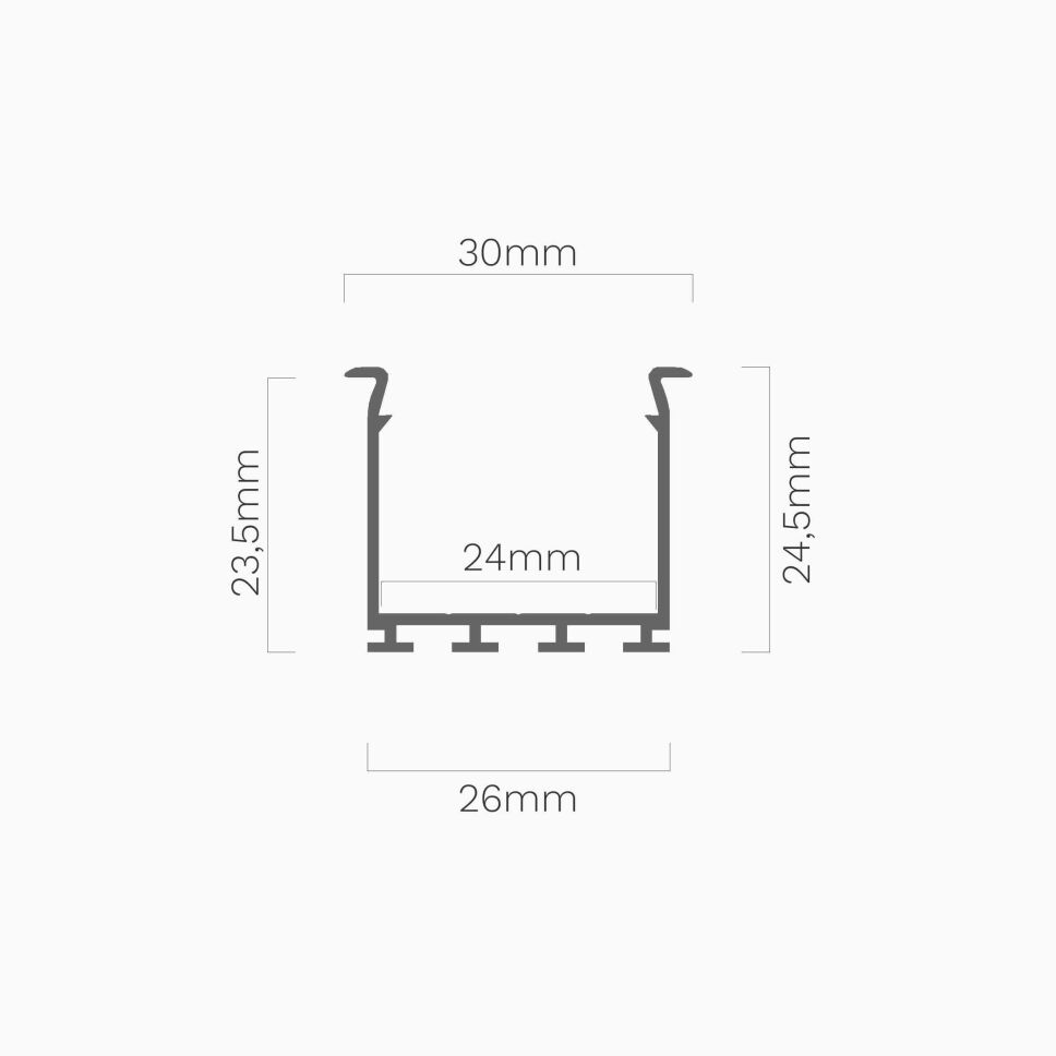 LED Alu Profil LOKOM eloxiert, 250cm ohne Abdeckun, 33,75 €