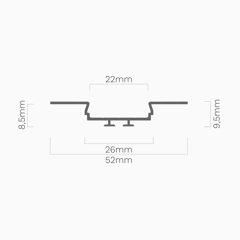 LED Alu Profil OPAC eloxiert, 150cm ohne Abdeckung, 13,50 €