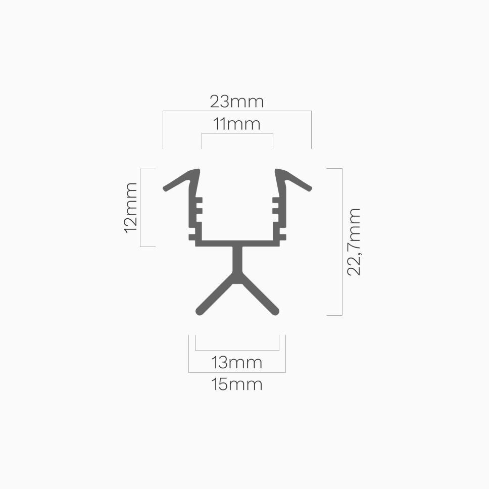LED Alu Profil POR eloxiert, 100cm ohne Abdeckung, 11,00 €