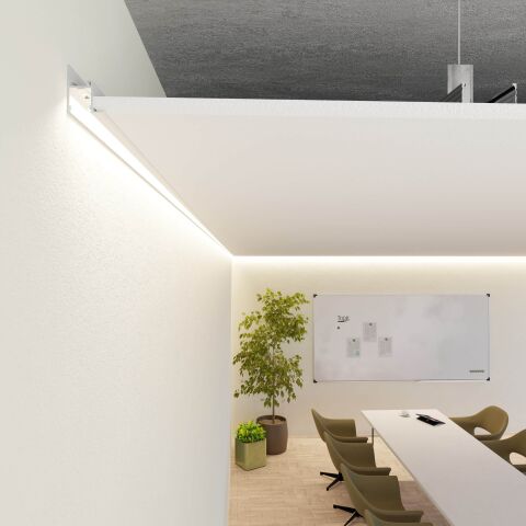 LED Alu Profil FR weiß, 200cm, ohne Abdeckung