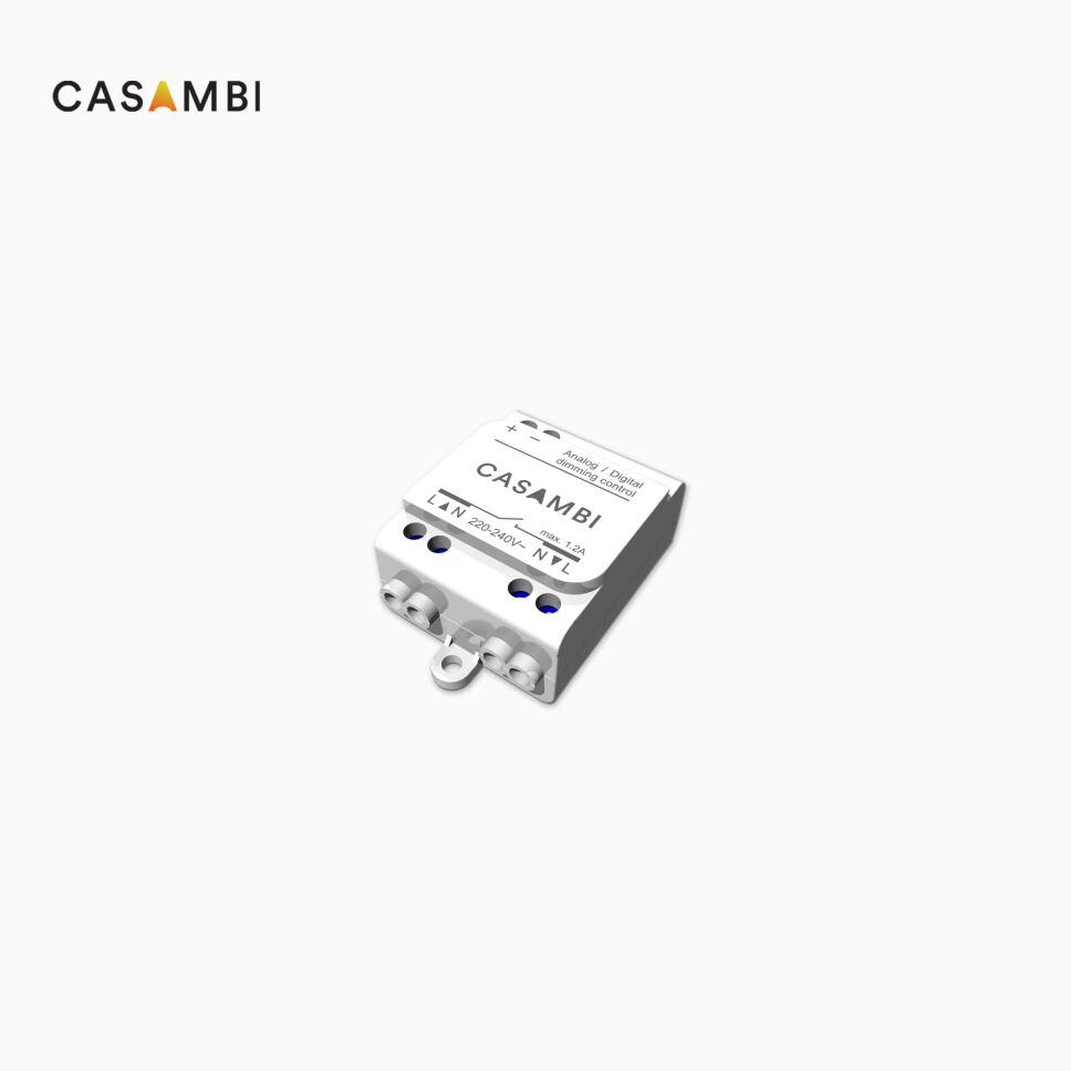 Schaltplan vom CASAMBI CBU-ASD zeigt, wie ein DALI oder 0-10V und ein 1-10V Netzteil angeschlossen werden kann