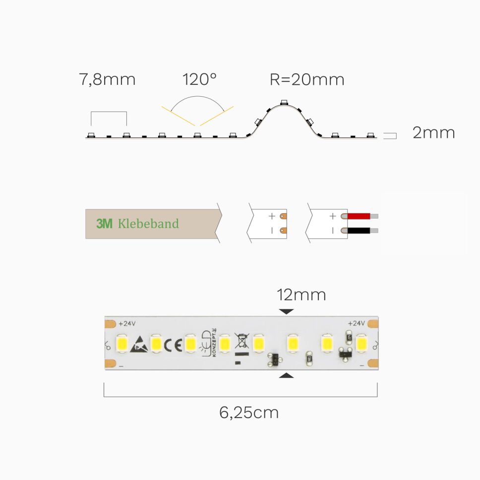 High Power LED Streifen mit 3000K Leuchtfarbe, 100, 45,00 €