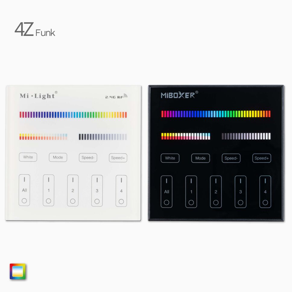 4-Zonen Funk Wandsteuerung für RGBCCT LED Strips, 29,99 €
