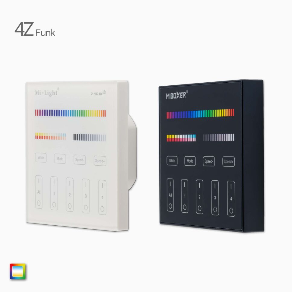 4-Zonen Funk Wandsteuerung für RGBCCT LED Strips, 29,99 €