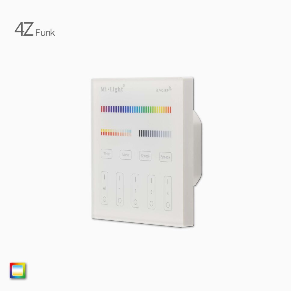 2,4G 4-Zonen RGB+CCT LED Funk Wandsteuerung, weiß , 29,99 €