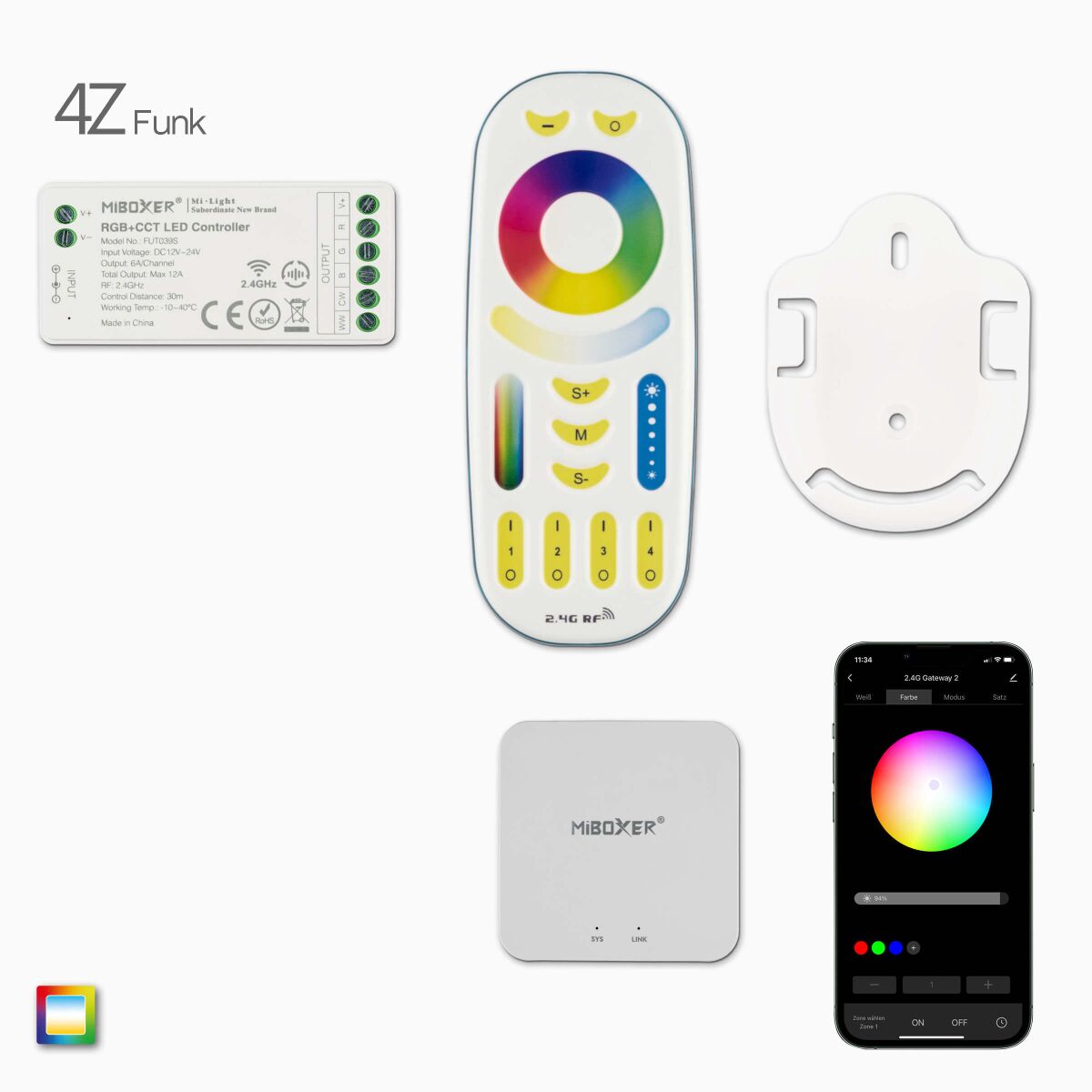 1 RGBCCT LED Funk Controller, Fernbedienng u. Wifi, 80,80 €