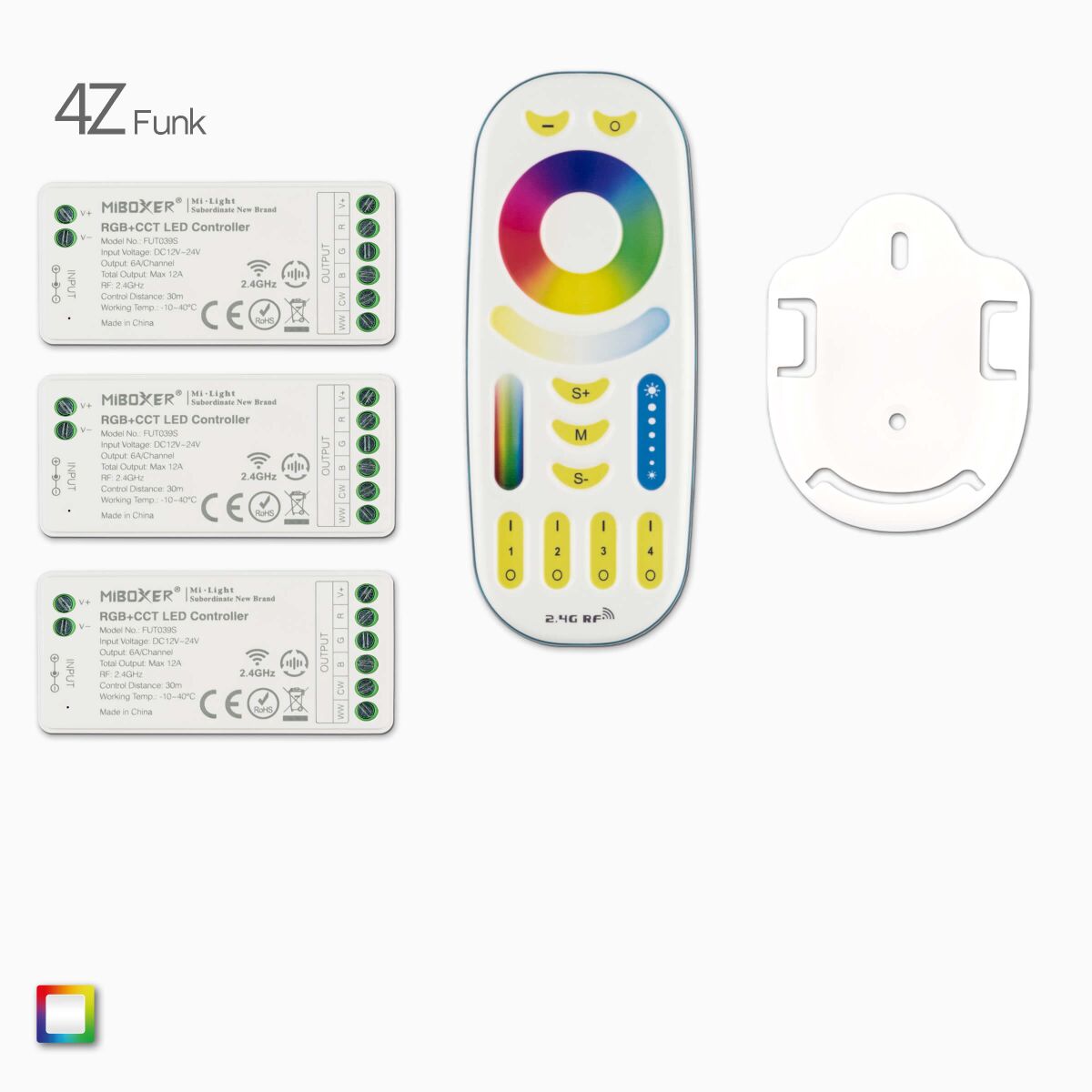 3 Funk-Controller u. 1 Fernbedienung für RGB+CCT L, 76,80 €