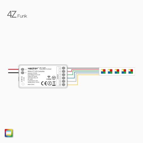 Schaltplan vom 4Z RGB+CCT LED Funk Controller und einem RGBCCT LED Streifen
