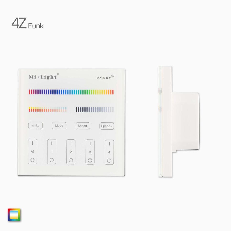 2,4G 4-Zonen RGB+CCT LED Funk-Wandsteuerung, weiß , 47,99 €