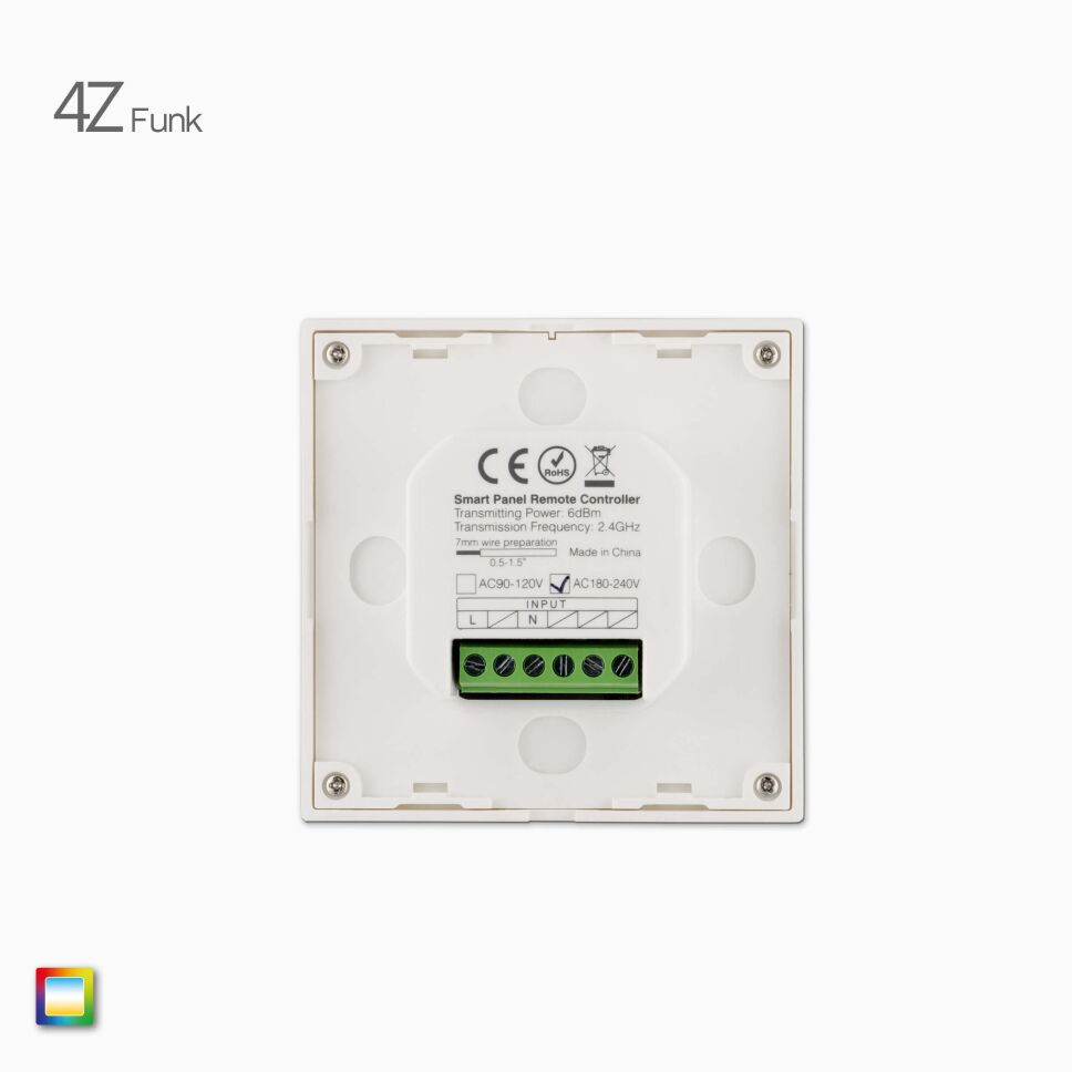 2,4G 4-Zonen RGB+CCT LED Funk-Wandsteuerung, weiß , 83,99 €