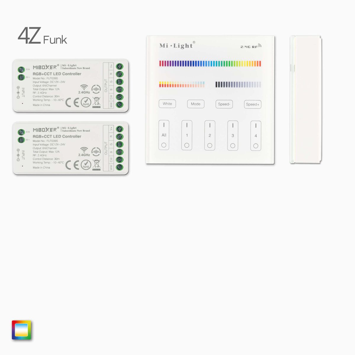 2,4G 4-Zonen RGB+CCT LED Funk-Wandsteuerung, weiß , 65,99 €