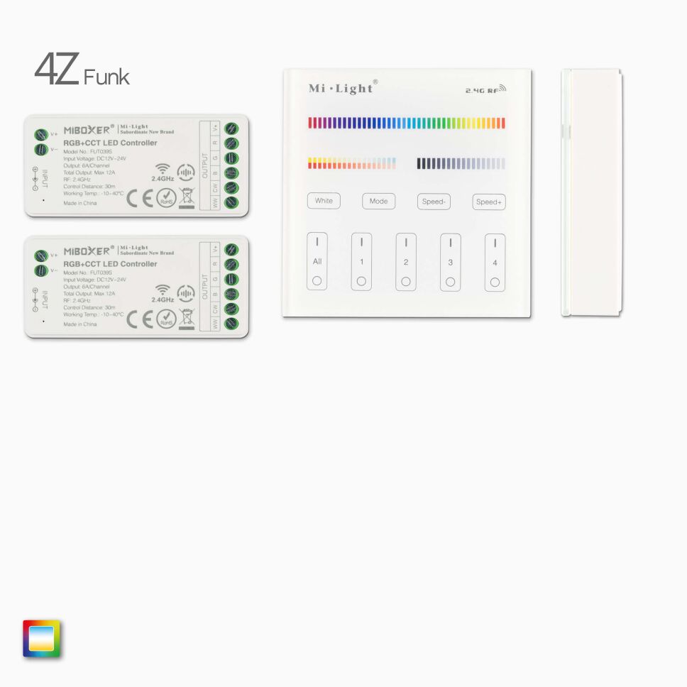 2,4G 4-Zonen RGB+CCT LED Funk-Wandsteuerung, weiß , 65,99 €