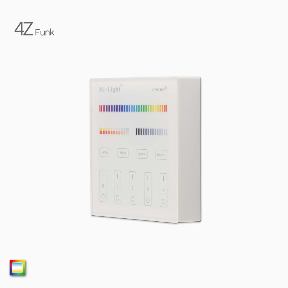 2,4G 4-Zonen RGB+CCT LED Funk-Wandsteuerung, weiß , 65,99 €
