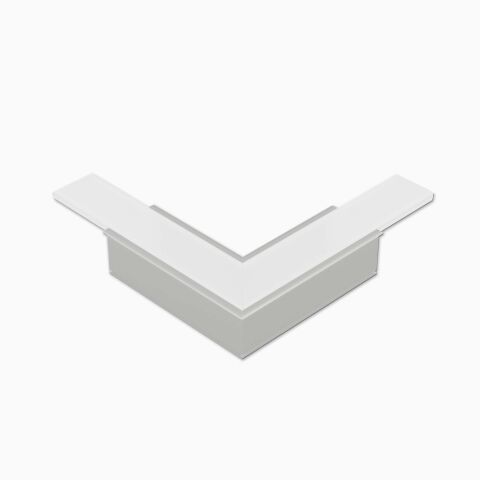 Produktbild vom Eckverbinder 90 Grad für LOKOM in alu natur eloxiert mit opaler Abdeckung