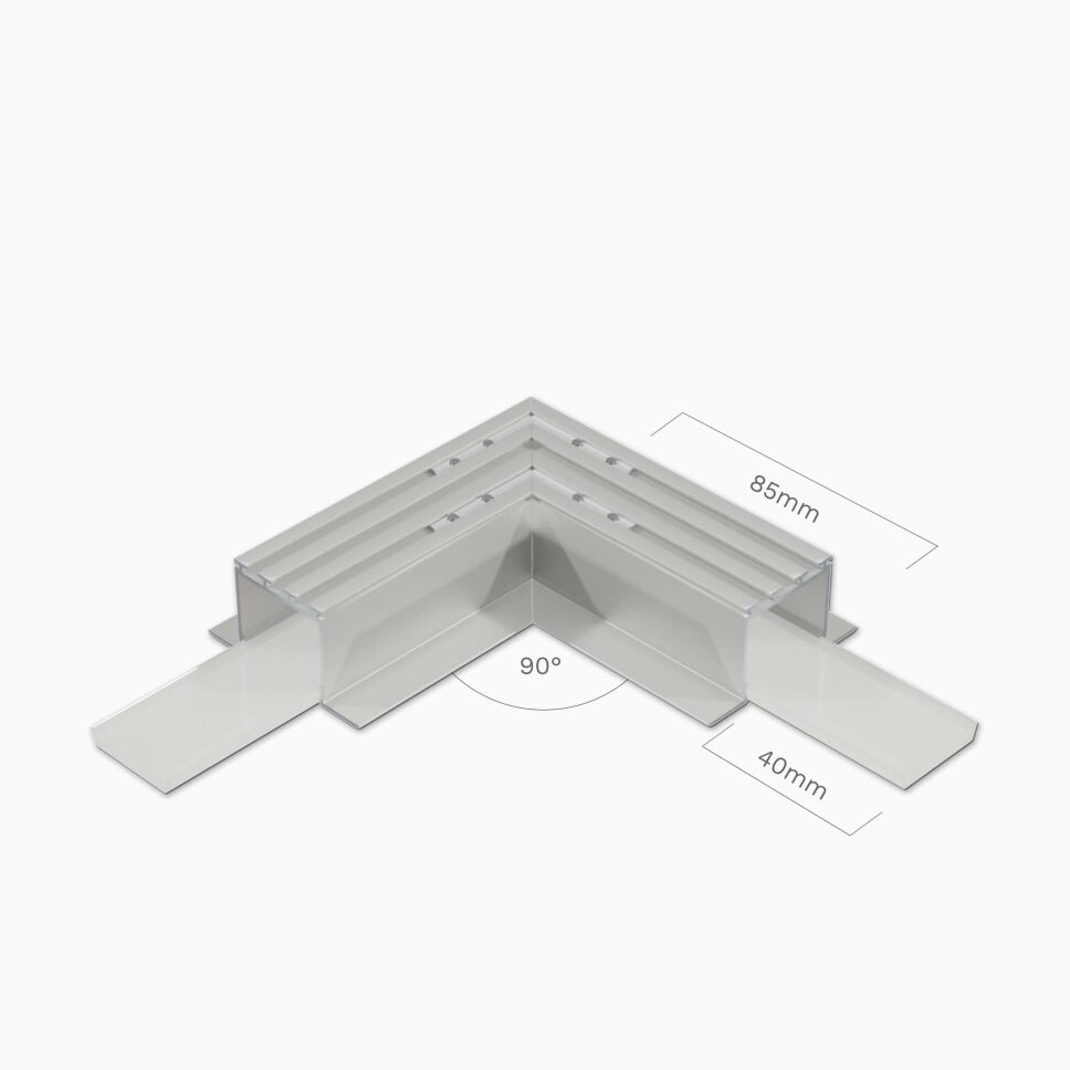 Ecklösung mit opaler Abdeckung für LED Alu Profil , 17,90 €