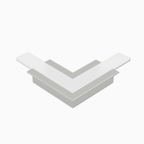 Produktbild vom Eckverbinder 90 Grad für LARKO in alu natur eloxiert mit matt opaler Abdeckung