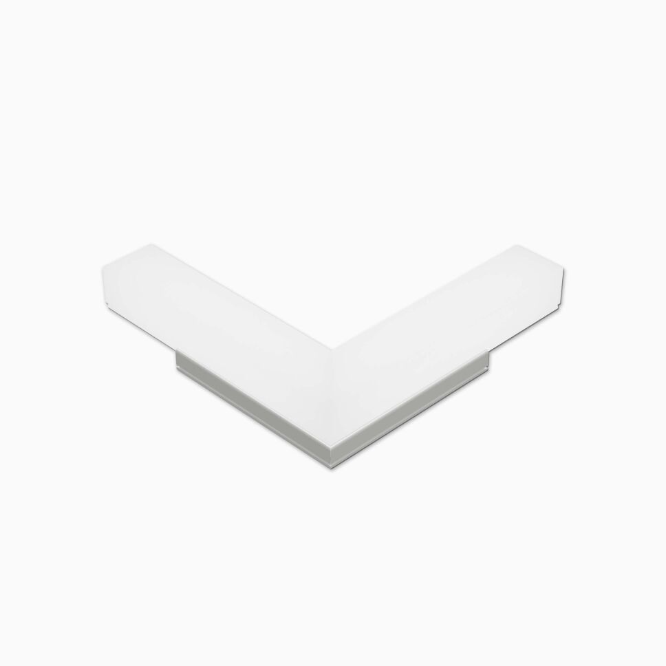 Eckerverbinder L90 GIZA-E in alu natur eloxiert mit matt opaler Abdeckung