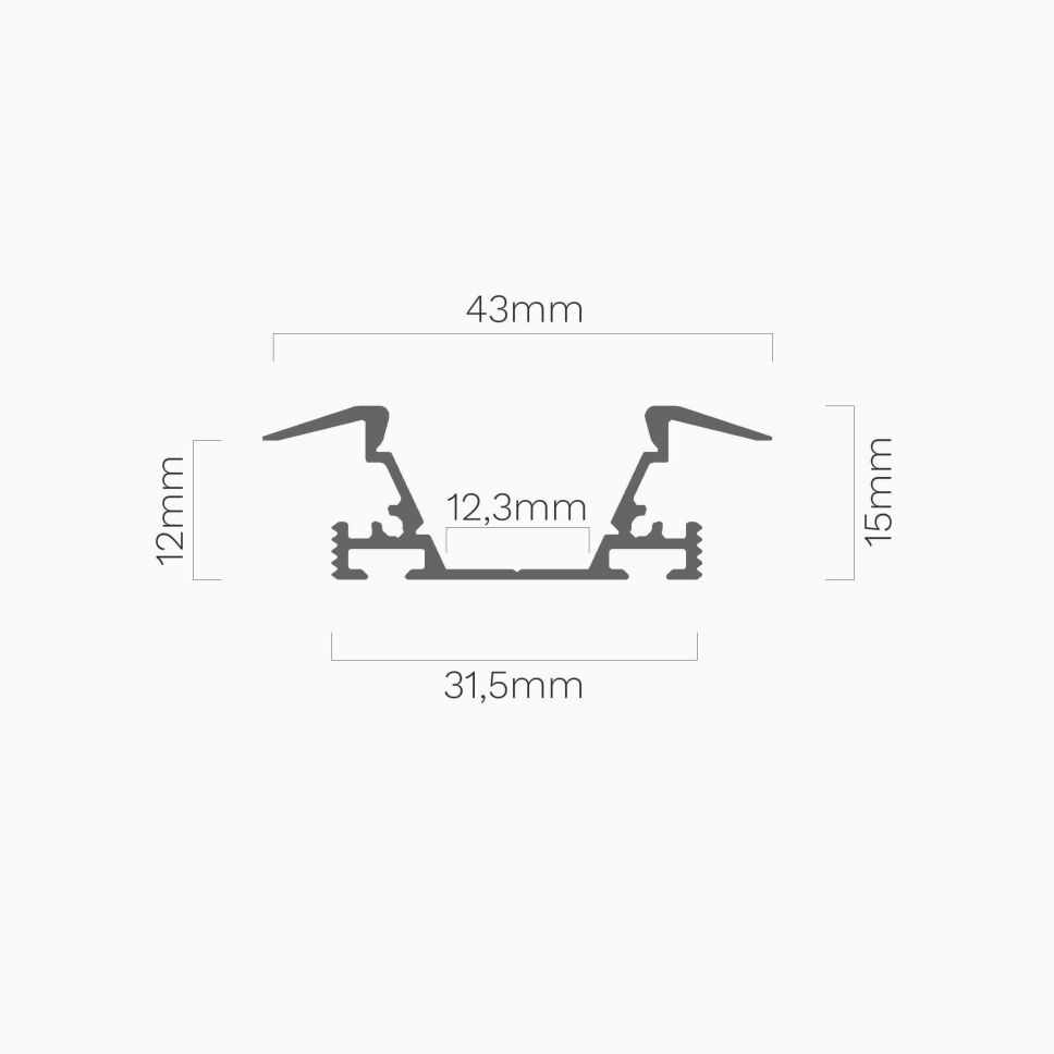 LED Alu Einbauprofil (12mm) in schwarz eloxiert, 2, 57,50 €