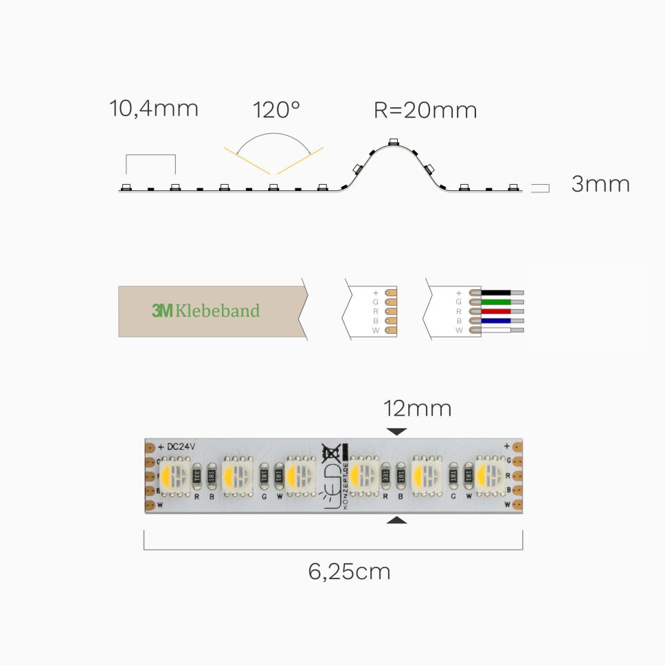 High Power RGBNW LED Streifen mit 96/m RGBW LEDs, , 37,00 €