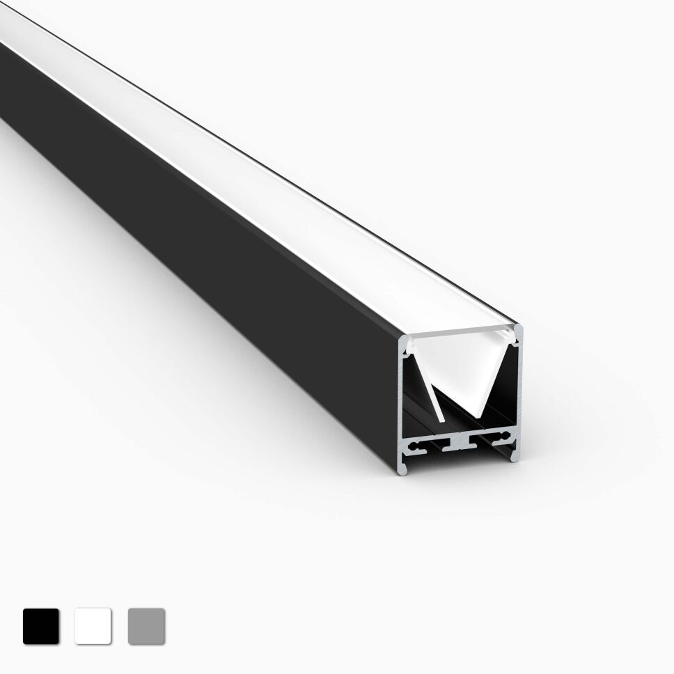 Produktbild vom LED Alu Profil BASIC in eloxierter Ausführung mit Abdeckung