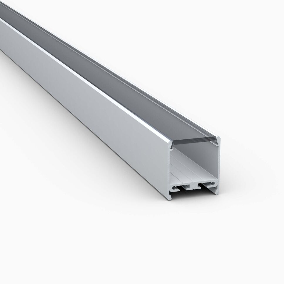 Produktbild vom LED Alu Profil BASIC in eloxierter Ausführung mit Abdeckung HS klar