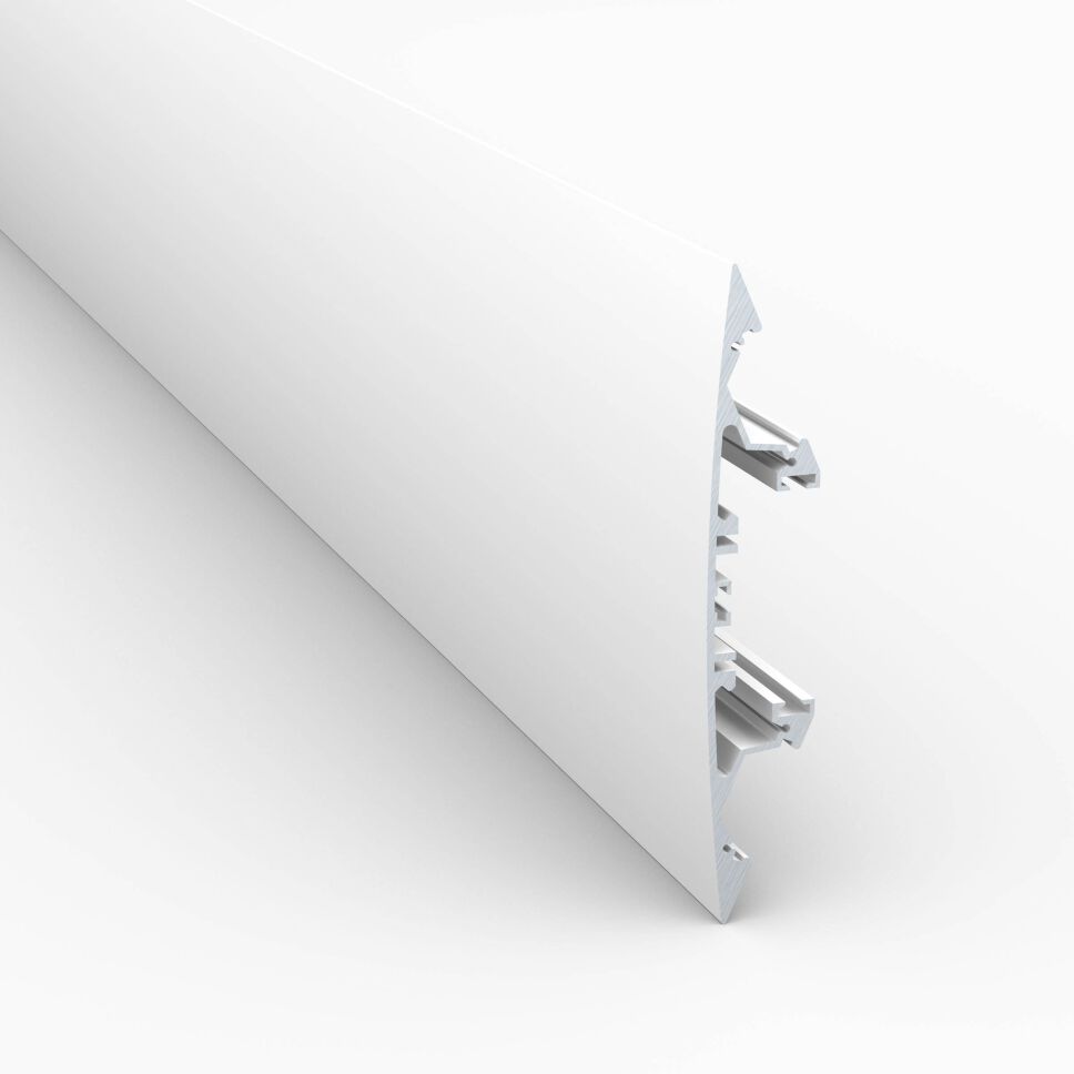 Produktbild vom LED Alu Lichtvouten-Profil LV in pulverbeschichtet matt (RAL9003) weißer Ausführung ohne Abdeckung
