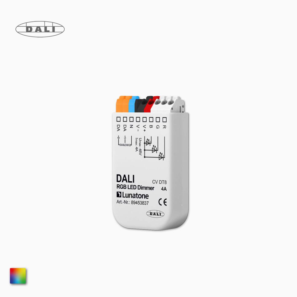 DALI RGB DT8 LED Controller 4A von Lunatone 89453837, kompakte Bauform für Dosenmontage, Produktbild