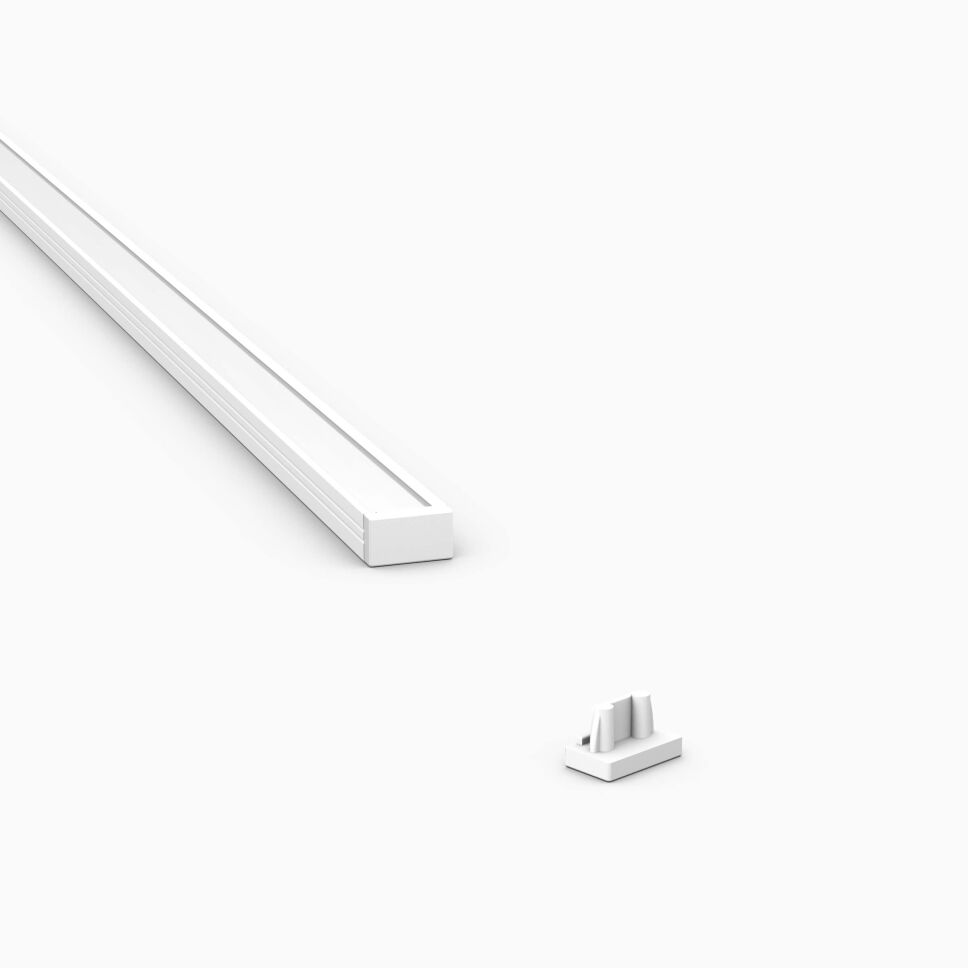 Endkappe in weiß aus Kunststoff für das LED Alu Profil S