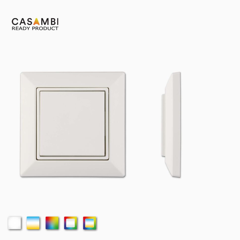 Produktbild vom Bluetooth Casambi-Schalter, frontansicht und seitenansicht