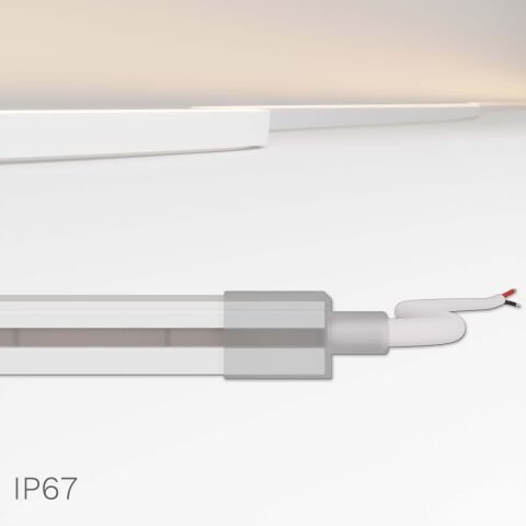 Produktbild vom NEON SIDE LED Streifen mit zur Seite leuchtenden LEDs mit warmweißen Licht und IP-Schutz IP67.