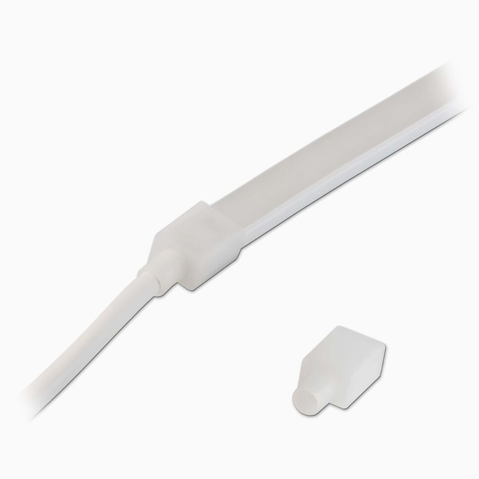 Produktbild von weißer Silikon-Endkappe für Neon LED...