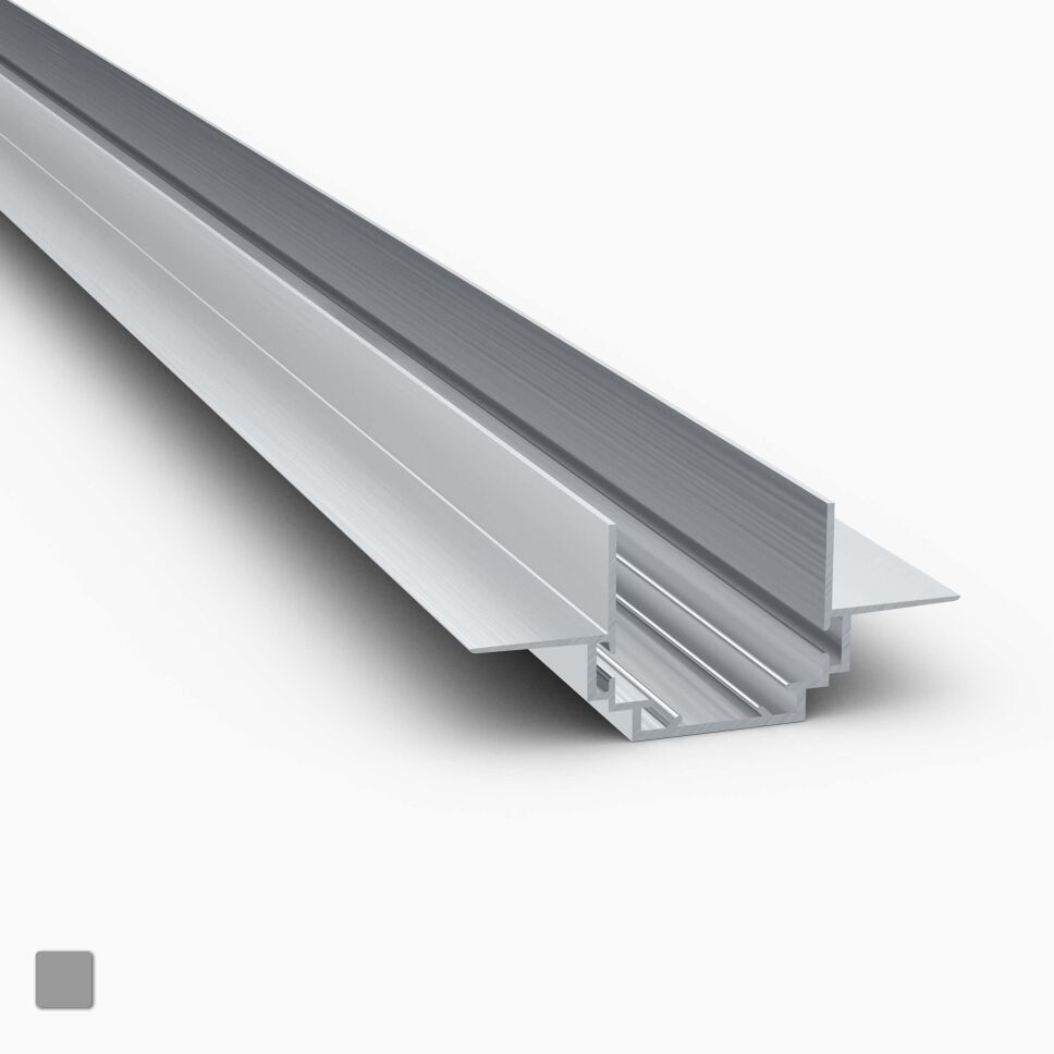 Produktbild vom Profilträger TEKNIK ZM für LED Alu Deckenprofile, freigestellt vor grauem Hintergrund