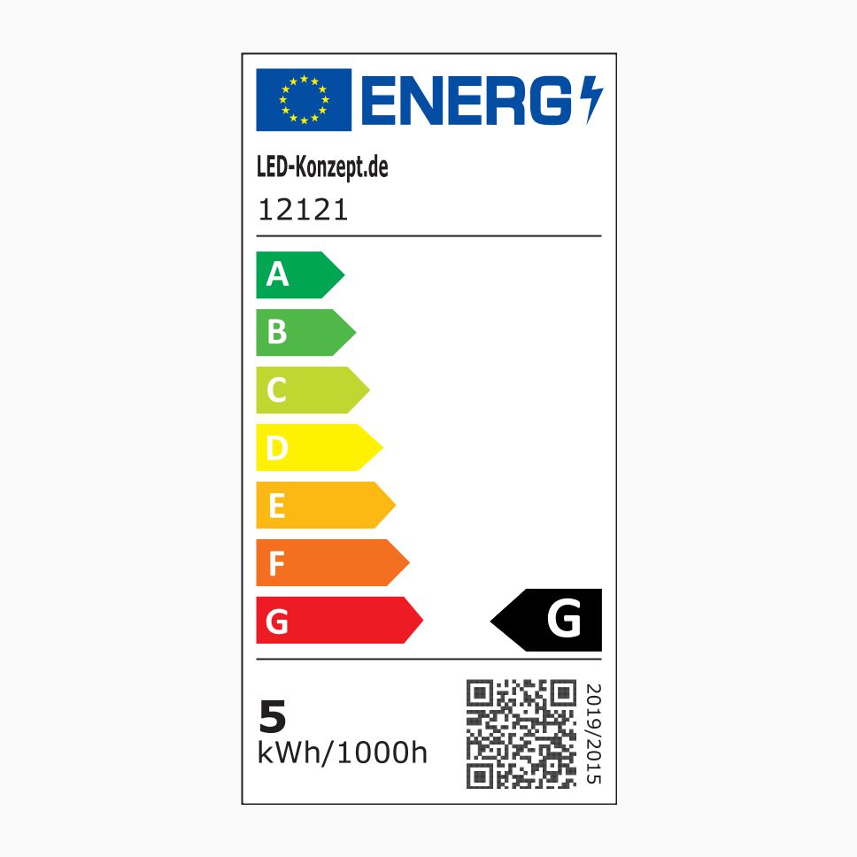 Energieeffizienzlabel des RGBW LED Streifens 12121